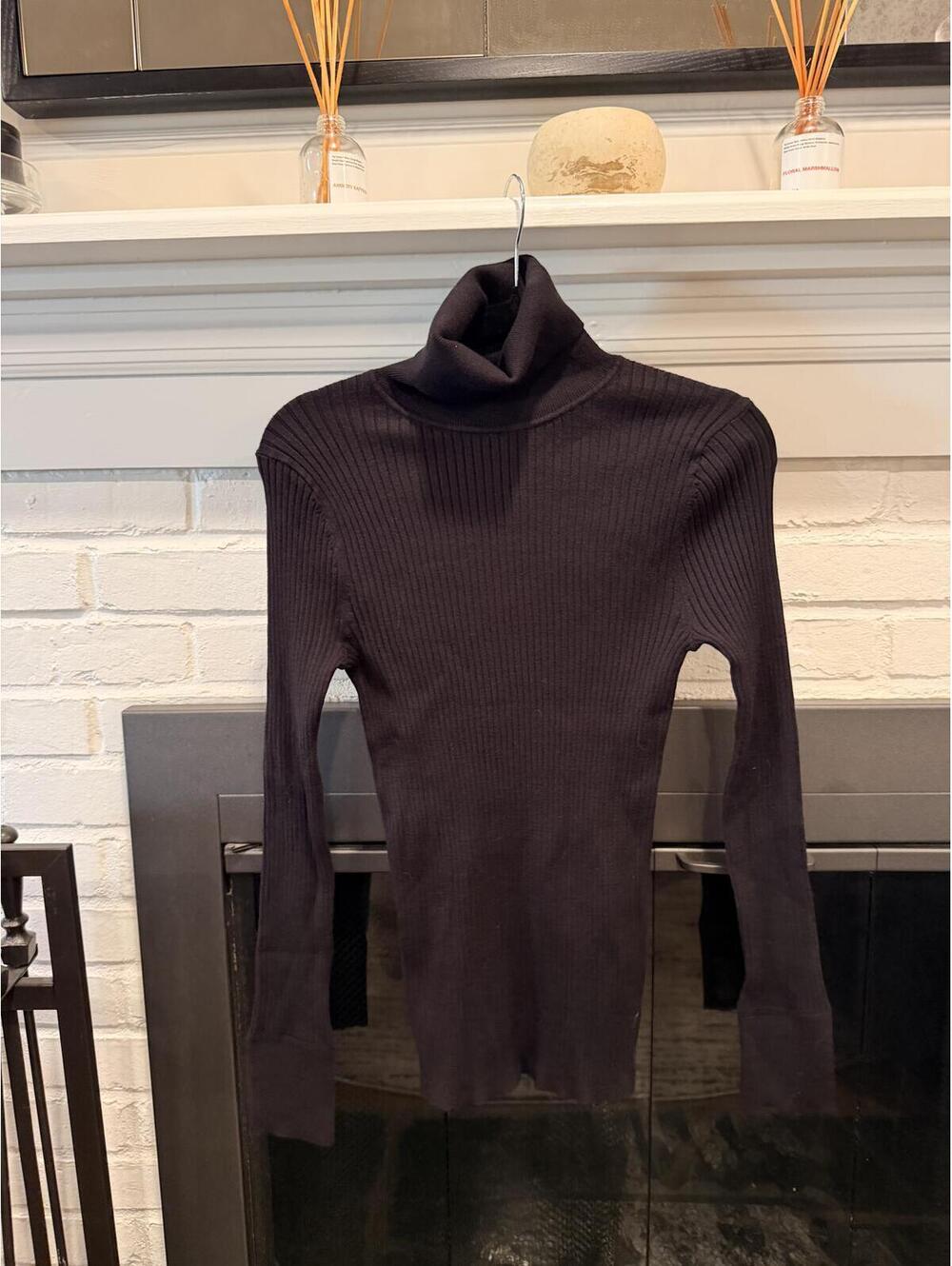 Loft black ribbed turtleneck